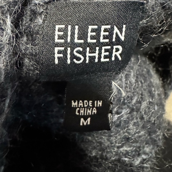 EILEEN FISHER Plush Chunky Heavy Melange Gray Open Cardigan Sweater Size Medium - Picture 10 of 11